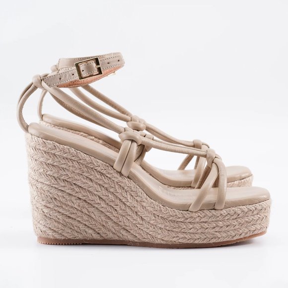 Silvia Cobos Louise Wedges Beige Espadrille sandals Colombia high heels US 8 - Picture 4 of 11